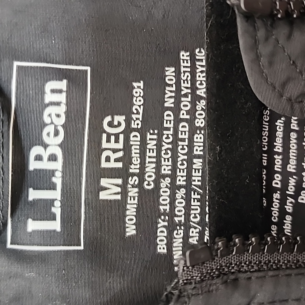 L.L.Bean Womens Black 3-Season Bomber jacket sz Medium - Picture 2 of 10